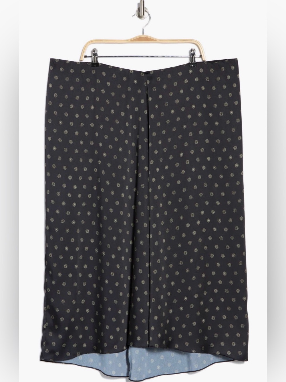 Vince Sun Dot Draped Slip Women's Black Polka Dot Midi Skirt Plus 22 NWT